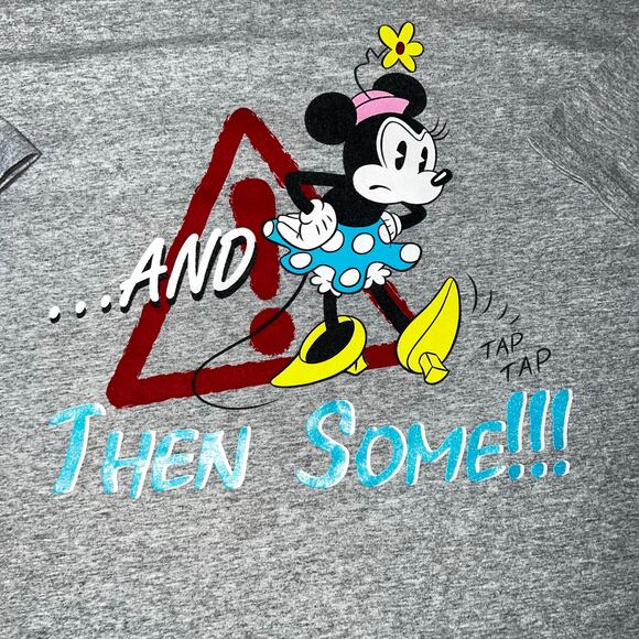 Vintage Disney Minnie Mouse Tantrum gray Short Sleeve T-Shirt 3XL front /back - Picture 2 of 5